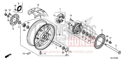 ROUE ARRIERE CBR600RRD de 2013